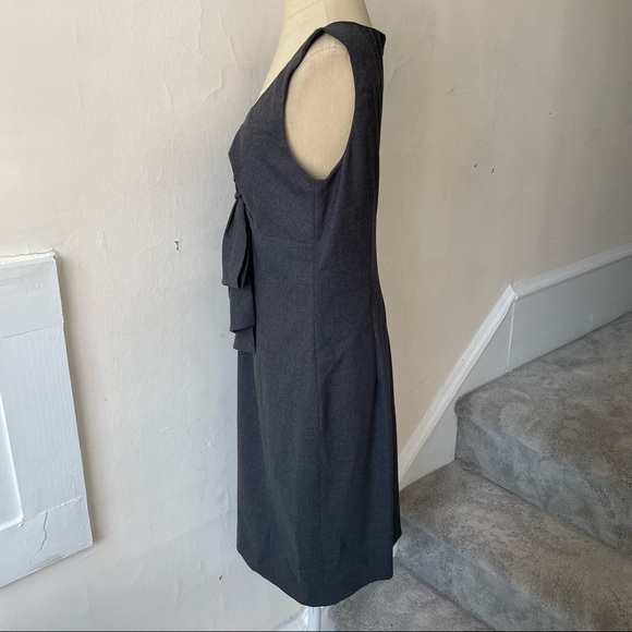 RED VALENTINO Gray Sleeveless V-Neck Virgin Wool Mini Dress EUC Size 44/US 6 - Picture 3 of 11
